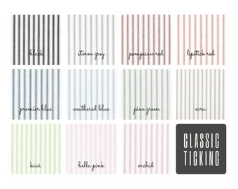 Cafe Curtain Panels, Farmhouse Ticking Stripe 11 Colors, Rod Pocket or Pinch Pleat, 1 Panel
