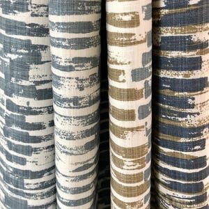 Curtain Panel, Palisade Riverway, Medium Weight Cotton Slub Linen Look, Lining Options Blackout or Cotton