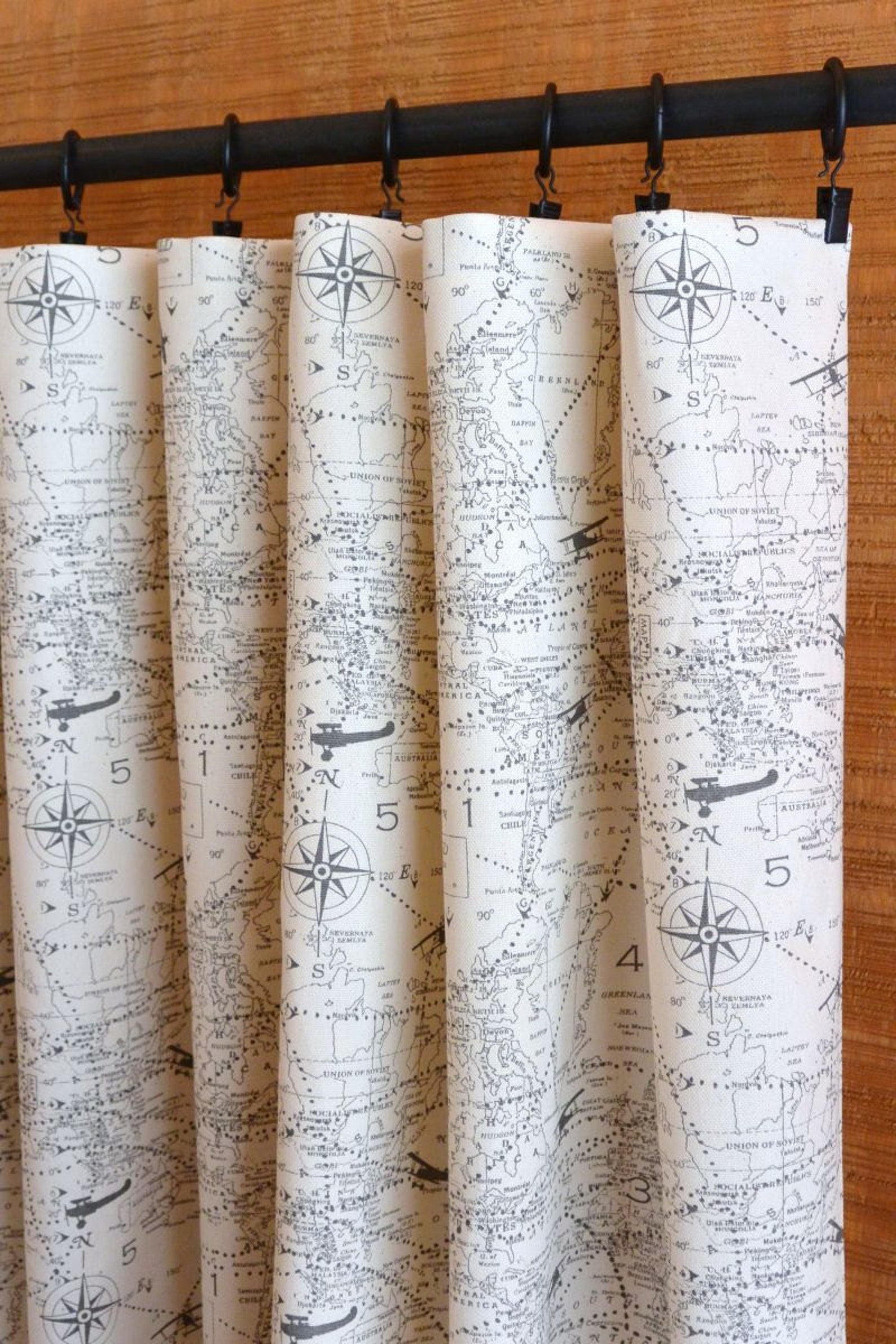Curtains Airplane Nursery Baby Room Cotton Curtains Office Etsy