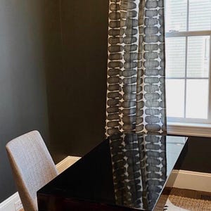 Grey Charcoal Black Boho Shibori Drapery Curtains