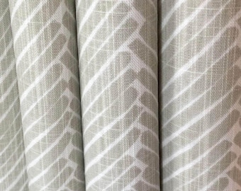 Fog (taupe-grey) Griffen Herringbone Curtains