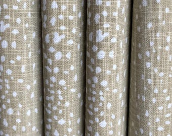 Curtain Panel, Antelope Gobi Golden Desert Sand, Medium Weight Cotton Slub Linen Look, Lining Options Blackout or Cotton