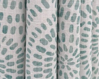 Curtains Cecil Cancun Blue-Green, Rod Pocket Or Pinch Pleat, 1 Panel