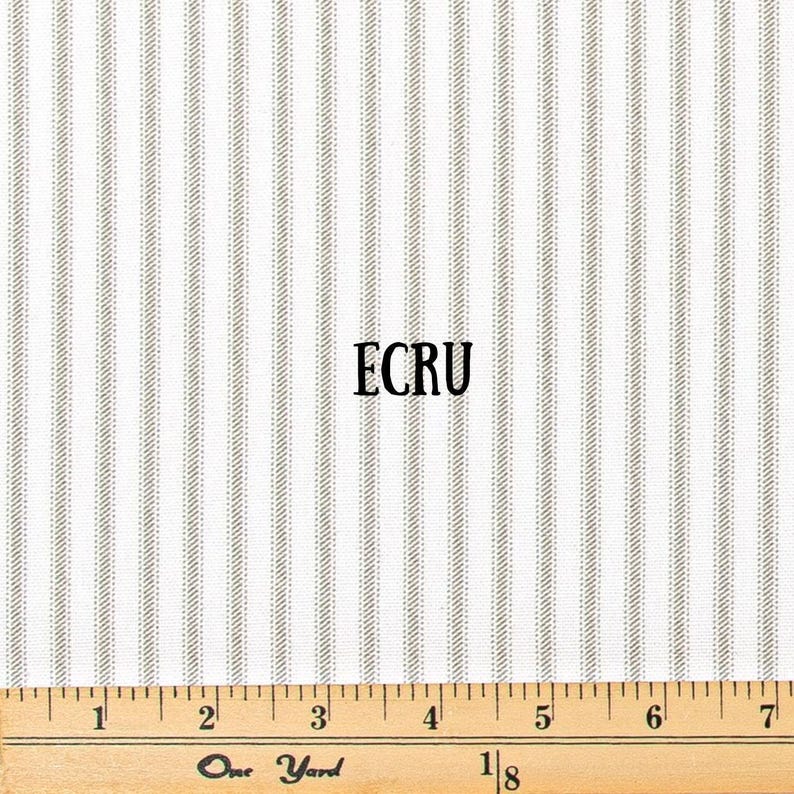 7 Colors, Classic Ticking Farmhouse Curtains, Cafe Kitchen Panels, Window Treatments, Rod Pocket or Pinch Pleat, 1 Panel image 2