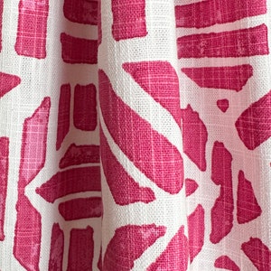 Made in USA, Flamingo Pink Cotton Curtains, Ribble Collection, Cafe Curtains, Dining Room Curtains, Living Room Curtains - Made to Order