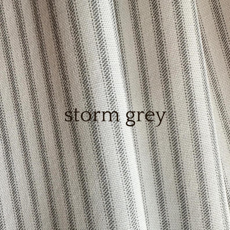 7 Colors, Classic Ticking Farmhouse Curtains, Cafe Kitchen Panels, Window Treatments, Rod Pocket or Pinch Pleat, 1 Panel image 3