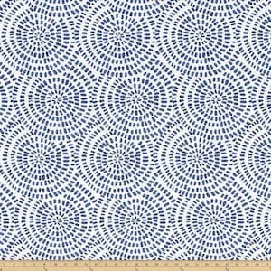 Curtain Panel, Cecil Commodore Blue White Drapery, Cotton Slub | Rod Pocket Or Pinch Pleat, 24–50W, Made To Order USA Bild 4