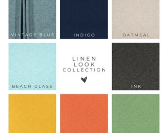 10 colors chambray-look | linen-look cafe kitchen curtain | many sizes | small bathroom curtain | 1 panel | Made in USA