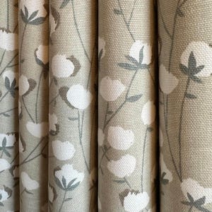 Taupe Country Farmhouse Floral Curtain, Rod Pocket or Pinch Pleat, 24-50W, 1 Panel