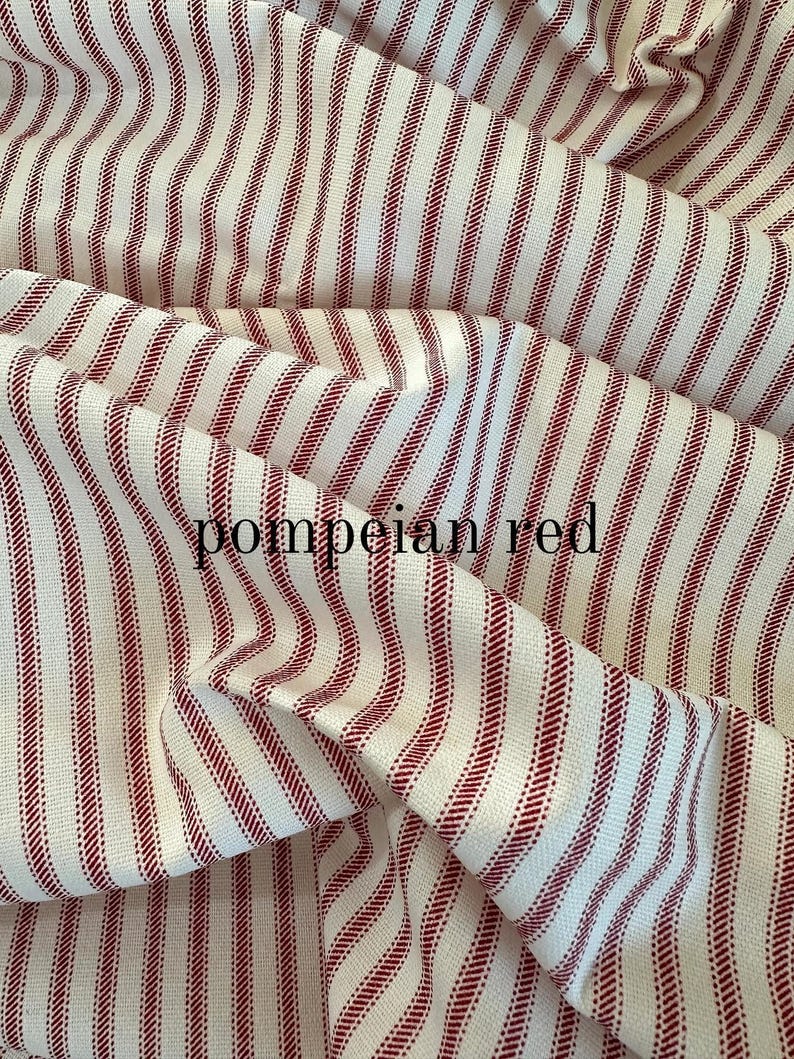 7 Colors, Classic Ticking Farmhouse Curtains, Cafe Kitchen Panels, Window Treatments, Rod Pocket or Pinch Pleat, 1 Panel image 5