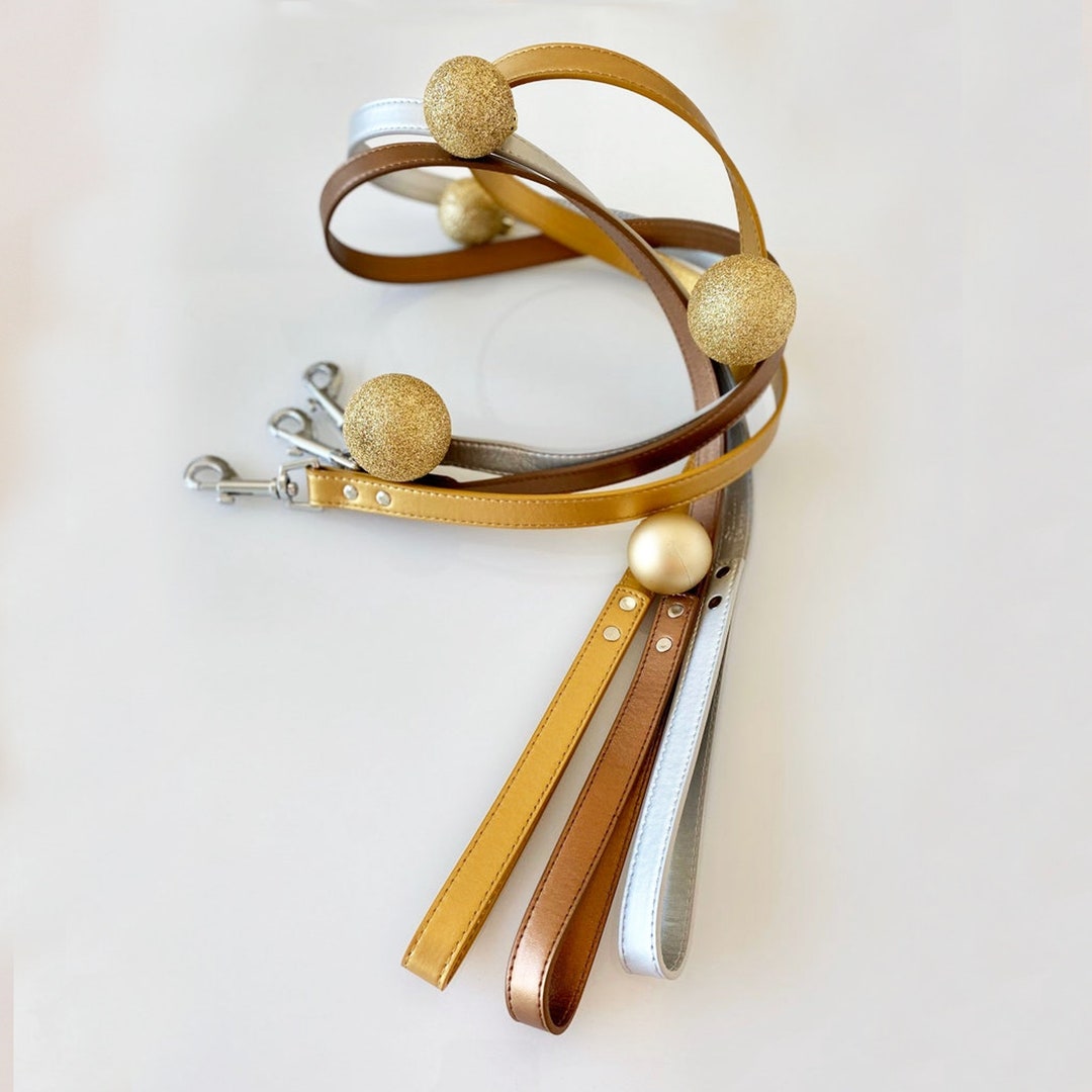 Silver Dog Leash Pet Wedding Accessory Silver Leather Leash Etsy