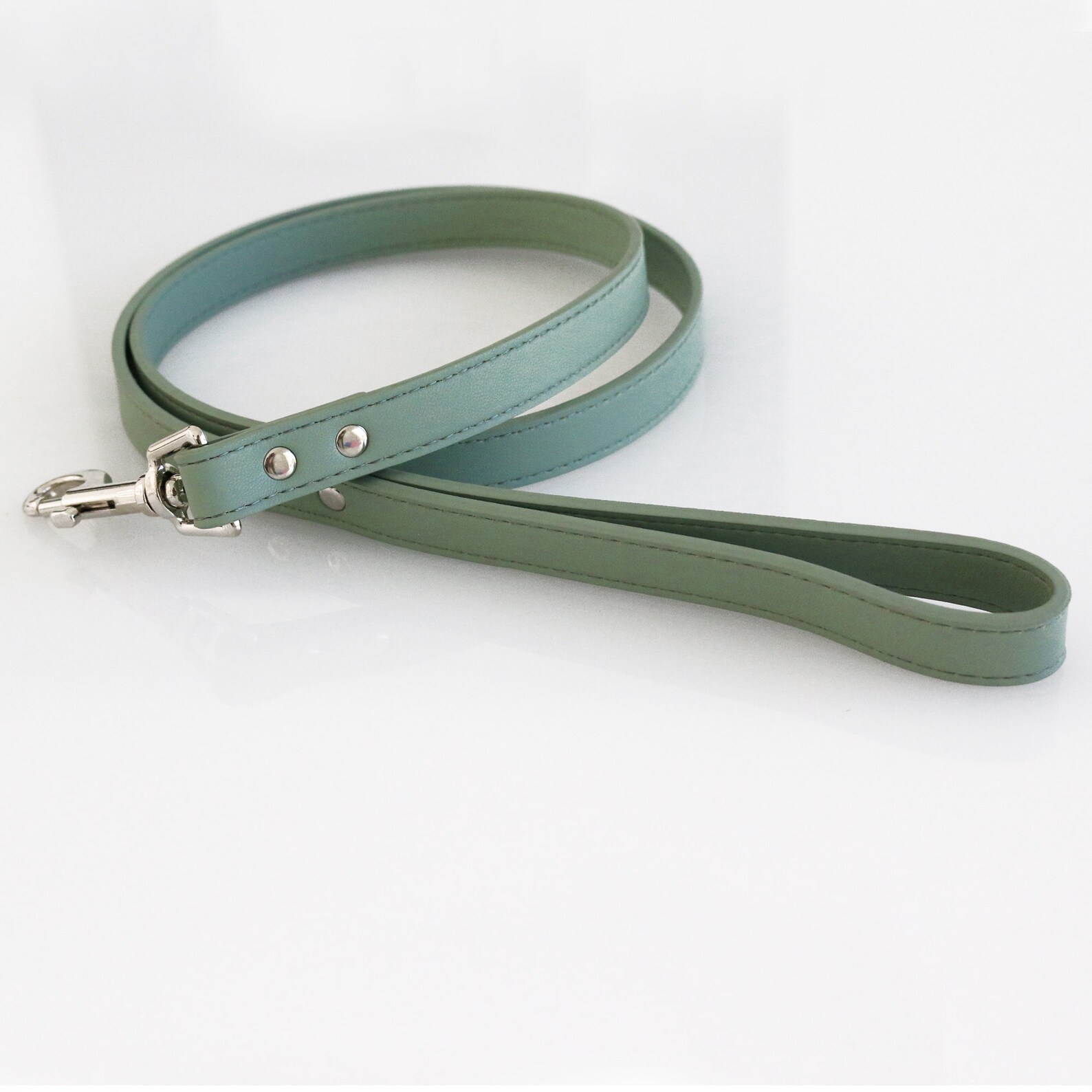 Sage Green Dog Leash Pet Accessory Sage Green Leather Leash Etsy