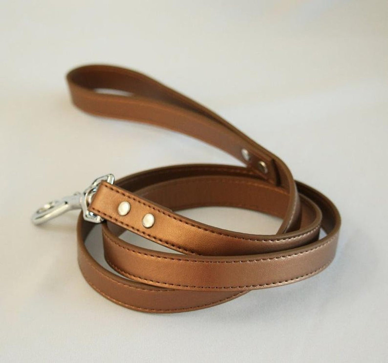 Gold Dog Leash Pet Accessory Gold Leather Leash Dog Lovers Etsy