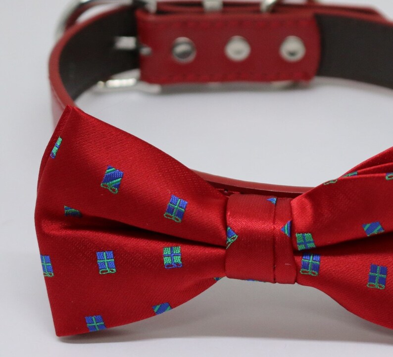 Christmas Red dog bow tie collar Red bow tie Christmas Etsy