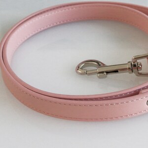 Pink dog Leash, Soft pink blush hot pink leash, Pink blush wedding dog accessory, Dog Lovers gift, Custom leather Dog Leash, pink lover gift image 8