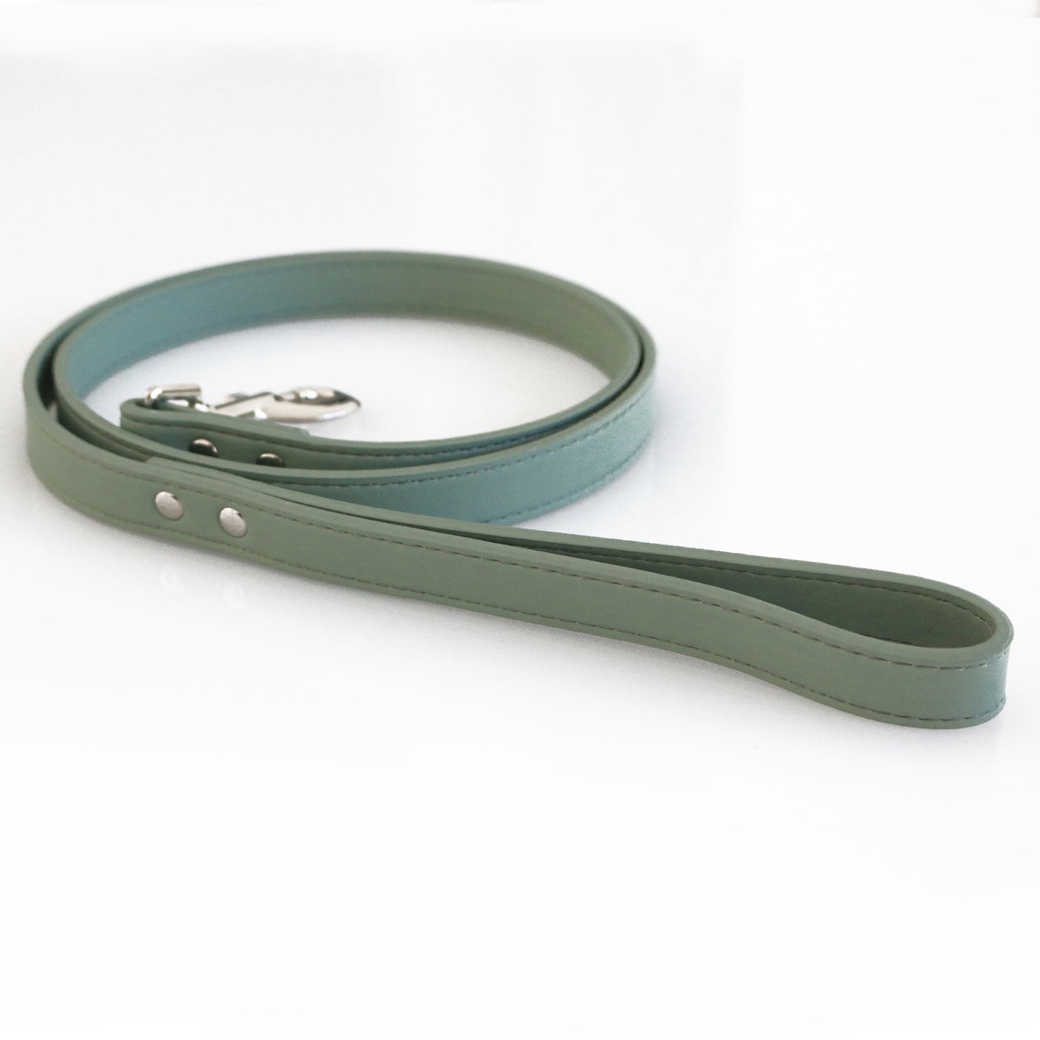 Sage Green Dog Leash Pet Accessory Sage Green Leather Leash Etsy