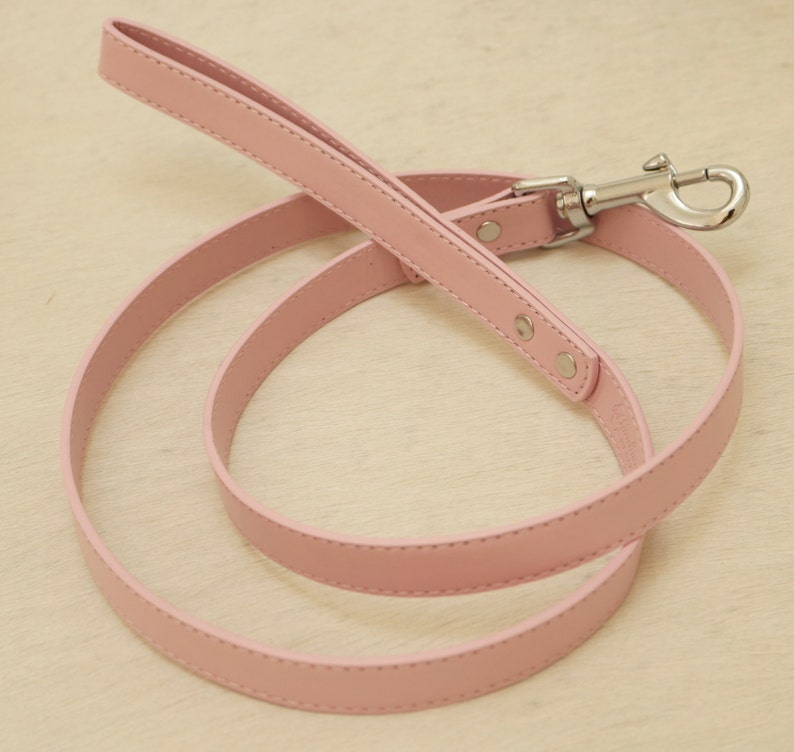 Pink dog Leash, Pet accessory,Pink Leather leash, Dog Lovers, Dog Leash, Soft Pink wedding dog accessory, Custom leash, Pink lovers image 1