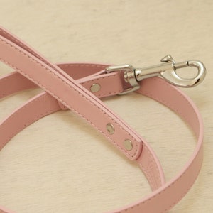 Pink dog Leash, Pet accessory,Pink Leather leash, Dog Lovers, Dog Leash, Soft Pink wedding dog accessory, Custom leash, Pink lovers image 3