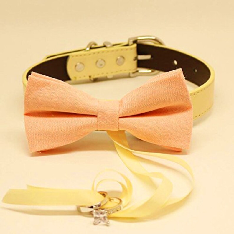 Peach Dog Bow Tie Ring Bearer Collar Pet Wedding accessory Etsy