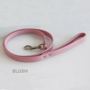 Pink dog Leash, Soft pink blush hot pink leash, Pink blush wedding dog accessory, Dog Lovers gift, Custom leather Dog Leash, pink lover gift image 7