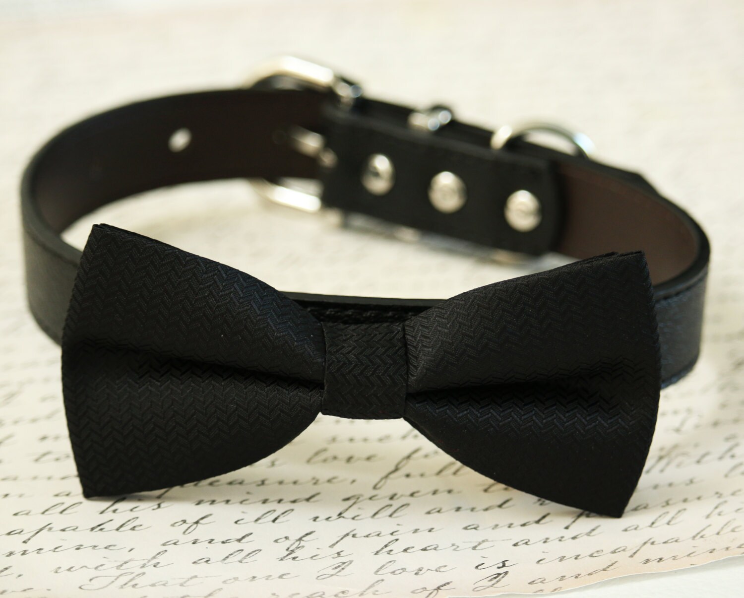 Black dog bow tie Collar pet wedding accessory Party Dogs Etsy
