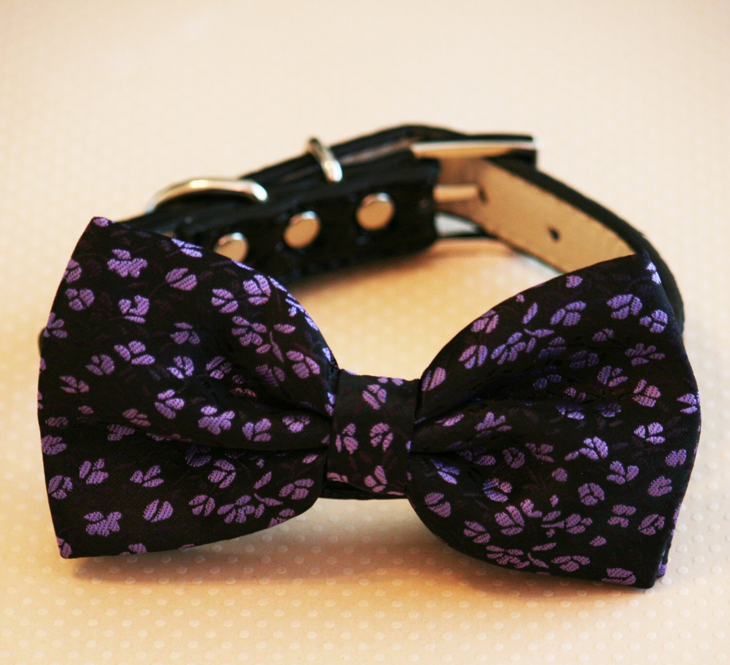 Purple dog bow tie collar pet wedding accessory dog birthday Etsy