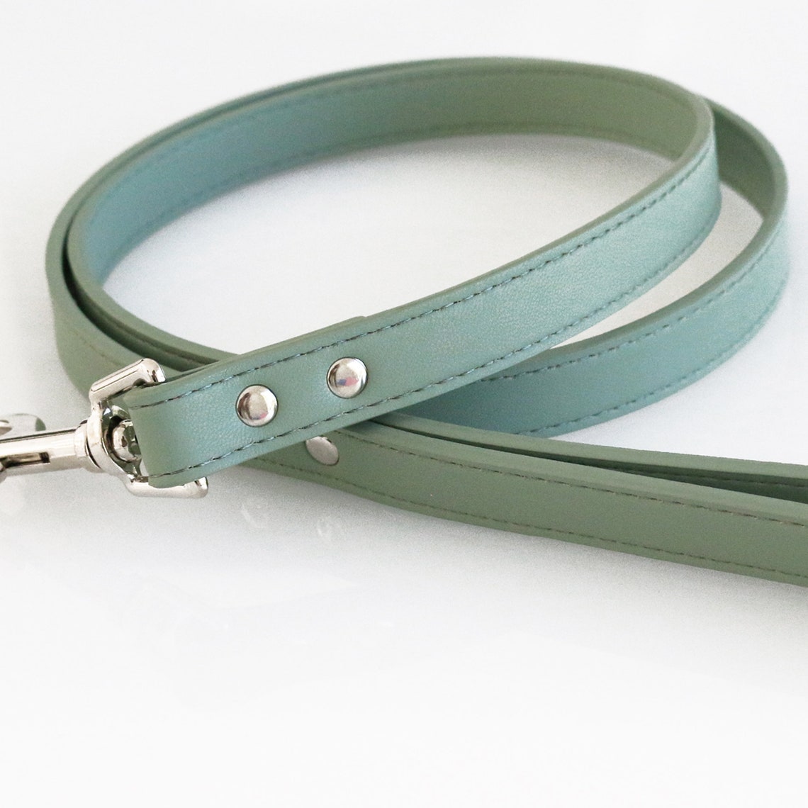Sage Green Dog Leash Pet Accessory Sage Green Leather Leash Etsy