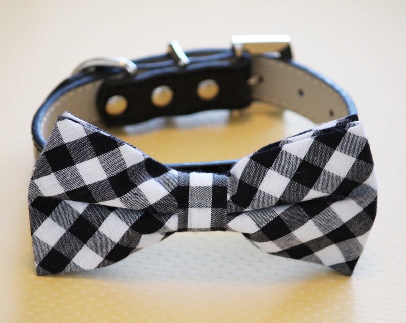 Plaid Black Dog Bow tie collar Pet accessory Dog birthday Etsy