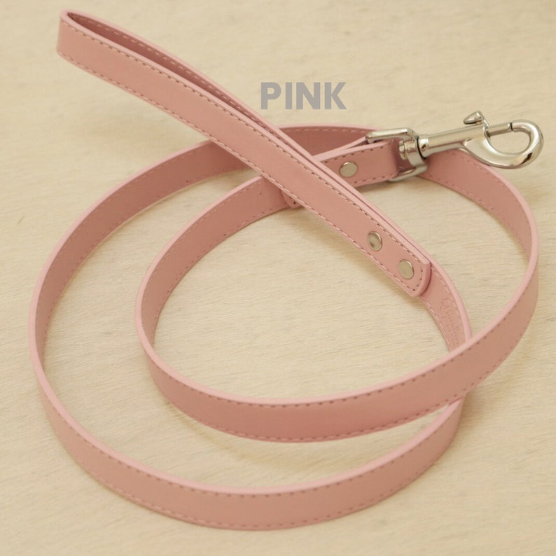 Pink dog Leash, Soft pink blush hot pink leash, Pink blush wedding dog accessory, Dog Lovers gift, Custom leather Dog Leash, pink lover gift image 6