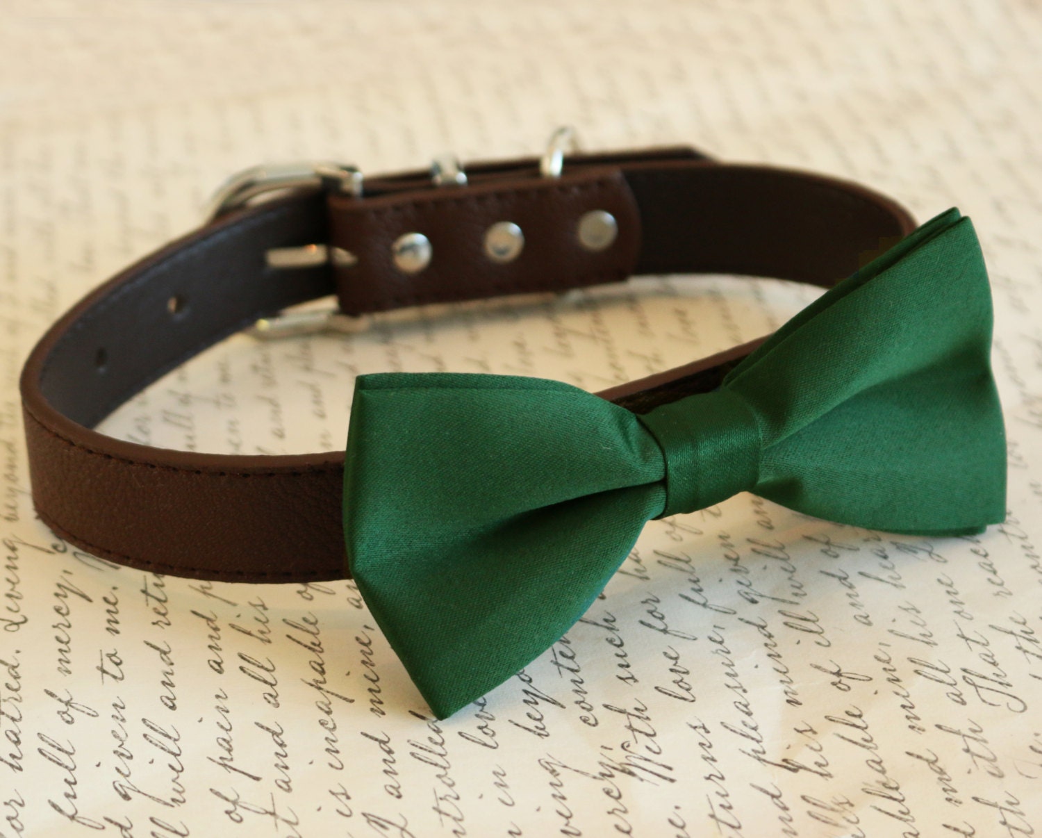 Bow Tie Chien - Noeud Papillon Pour en Cuir de Haute Qualité, Chic et Élégant, Collier Mariage -