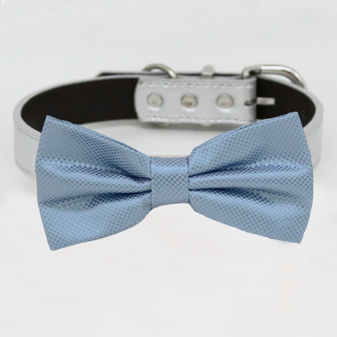 Dusty Blue Bow Tie Collar XS to XXL Collar and Bow Tie - Etsy