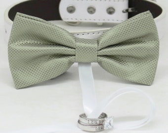 Emerald Green bow tie collar dog of honor dog ring bearer S to XXL collar and bow tie adjustable Puppy bow tie boy dog collar 