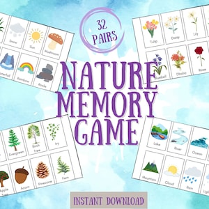 Printable Nature Themed Memory Game | Fun and Educational Game for Kids