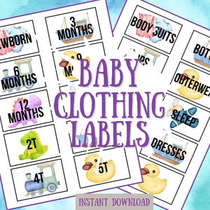 Baby Clothing Organization Labels | Baby Illustrations Clothing Labels