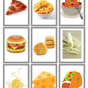 Pictorial Food Printable Cards Digital Download, Speech Development ...