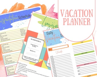 Descarga digital del planificador de vacaciones, planificador de vacaciones, planificador digital de vacaciones, planificador de viajes, planificador digital de viajes, planificador de viajes