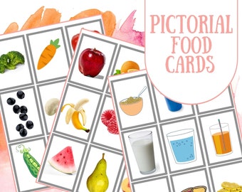 Tarjetas imprimibles de alimentos pictóricos Descarga digital, Imágenes de alimentos para el desarrollo del habla, Imágenes de alimentos para el desarrollo del habla de niños pequeños