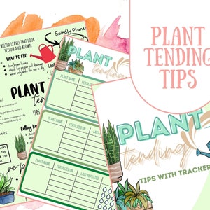 Descarga digital de consejos de cuidado de plantas, rastreador de cuidado de plantas imprimible, consejos y rastreador de cuidado de plantas