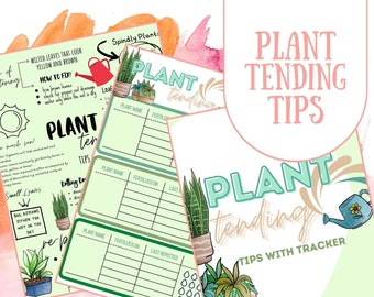 Descarga digital de consejos de cuidado de plantas, rastreador de cuidado de plantas imprimible, consejos y rastreador de cuidado de plantas