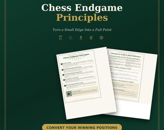 Chess Endgame Principles Study Guide, 2-Page PDF for Beginners (Digital Download)