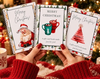 Libro de tarjetas de regalo navideñas, álbum para guardar dinero en efectivo para adolescentes (físico)