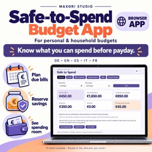 Personal Budget App | Payday Spending Planner, Bill Tracker and Savings Reserves | Offline HTML