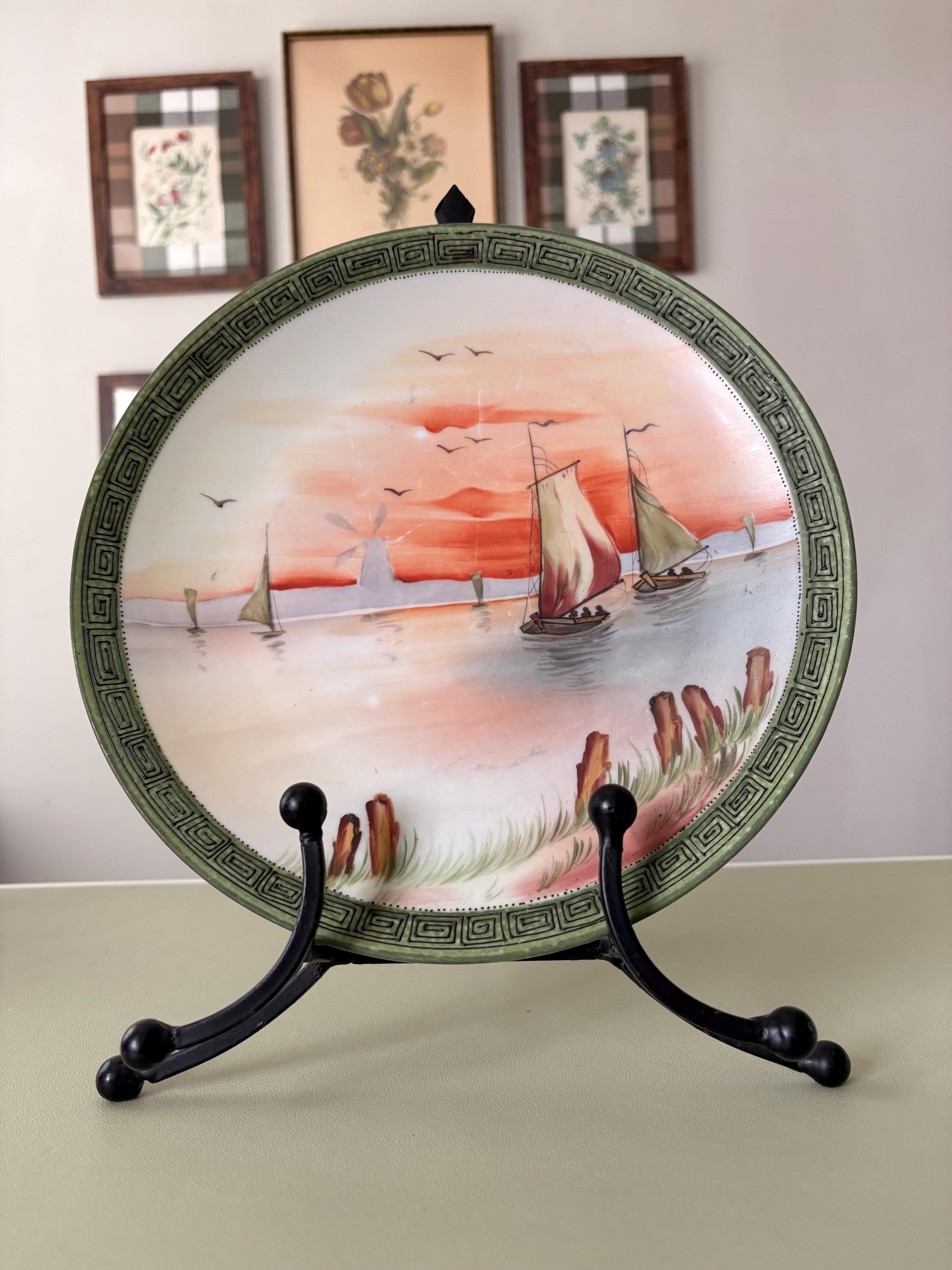 Handpainted Sailboat Plates Wall Decor - Etsy
