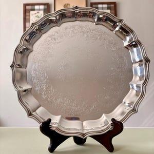【Webster Wilcox】ギャラリートレー【シルバープレート】36cm Webster Wilcox Silver - Etsy