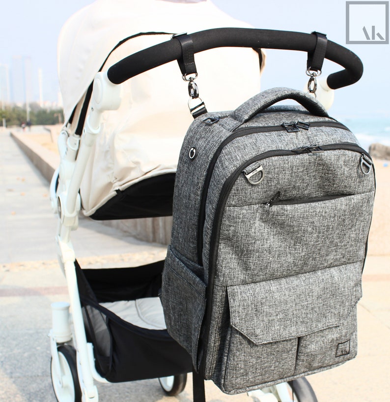 Artak Grey Diaper Backpack Unisex Bag Includes Carryon Etsy