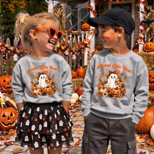 Sweat-shirt enfant « Trop mignon pour faire peur aux fantômes », pull d'Halloween (Jeune)