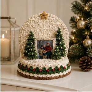 Crochet Nativity Pattern PDF, Snow Globe Christmas Decor Pattern, Bethlehem Nativity Set Amigurumi Tutorial, DIY Photo Frame Xmas Gift