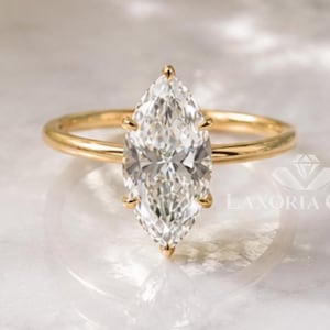 2.71CT Marquise Cut Moissanite and Red Ruby Two Tone Ring in Yellow Gold, Wedding Ring