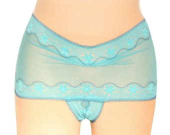 Panty Lingerie  - Turquoise Dream  // Undies in playful French Lace handmade of Fransik