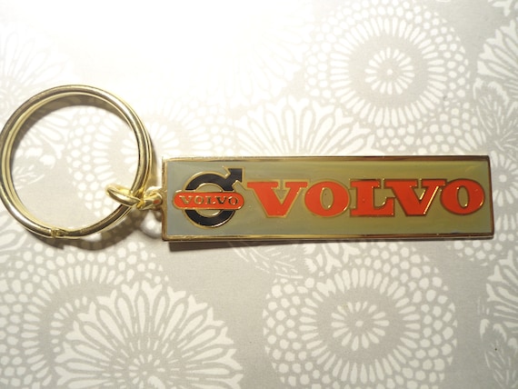 1 Vergoldete Emaille Vintage Volvo Schlüsselanhänger